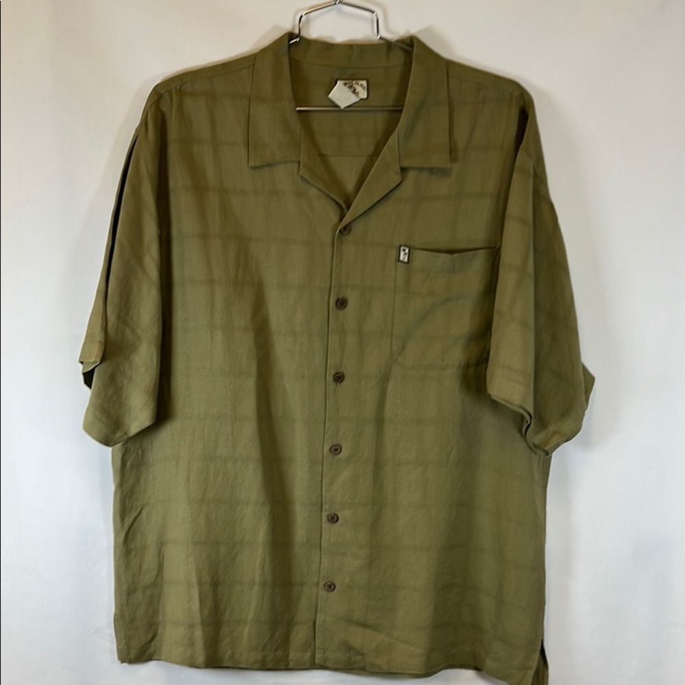 Original Island Sport Linen Blend Casual Button Up Shirt Men's XXL Beachy